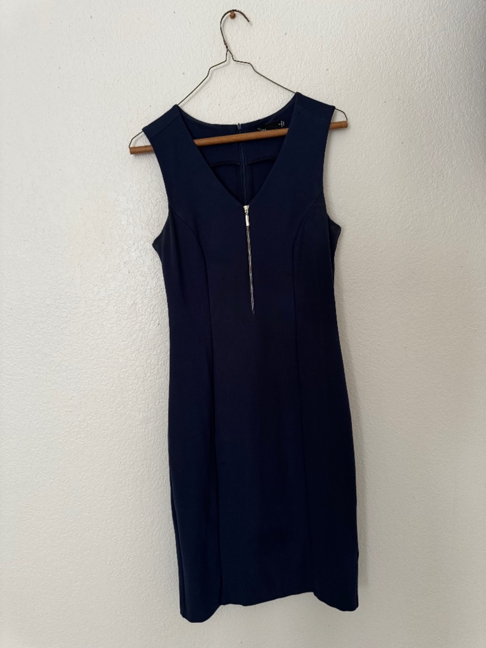 Navy Dress with Front Zipper